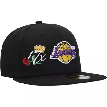 Черная мужская облегающая шляпа New Era Los Angeles Lakers Crown Champs 59FIFTY