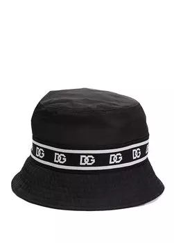 Черная мужская панама с логотипом Dolce&Gabbana