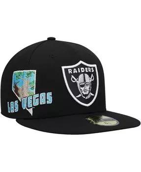 Черная мужская приталенная кепка Las Vegas Raiders Stateview 59FIFTY New Era