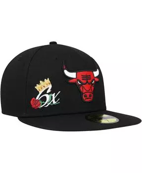Черная мужская приталенная шляпа Chicago Bulls Crown Champs 59FIFTY New Era