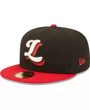 Черная мужская приталенная шляпа Lansing Lugnuts Authentic Collection Team 59FIFTY New Era, черный
