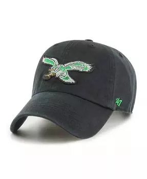 Черная мужская регулируемая кепка Philadelphia Eagles Clean Up Legacy '47 Brand, черный