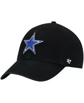 Черная мужская регулируемая шапка Dallas Cowboys Primary Clean Up '47 Brand