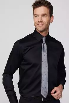 Черная мужская рубашка классического кроя без железа TUDORS