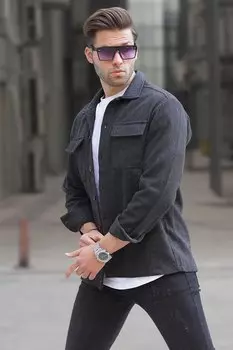 Черная мужская рубашка Lumberjack 6726 MADMEXT