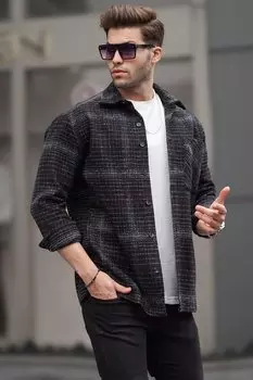 Черная мужская рубашка Lumberjack с рисунком 6724 MADMEXT