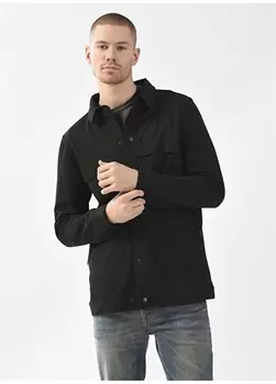 Черная мужская рубашка с воротником куртки Gmg Frenze