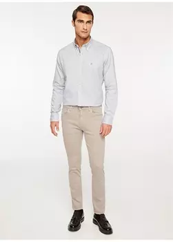 Черная мужская рубашка с воротником на пуговицах Slim Fit Beymen Business