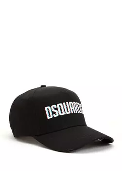 Черная мужская шляпа с логотипом Dsquared2