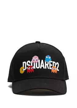 Черная мужская шляпа с логотипом Dsquared2