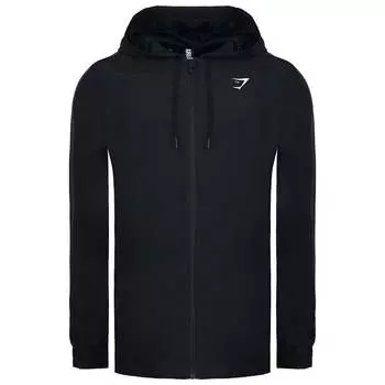 Черная мужская спортивная куртка с логотипом Gymshark, черный