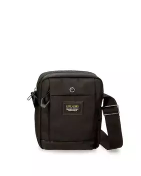 Черная мужская сумка через плечо среднего размера Leighton Pepe Jeans, черный