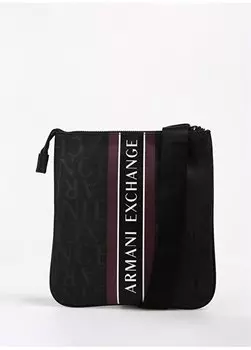 Черная мужская сумка-мессенджер размером 22х21х15 см 952397 CC831 Armani Exchange, черный