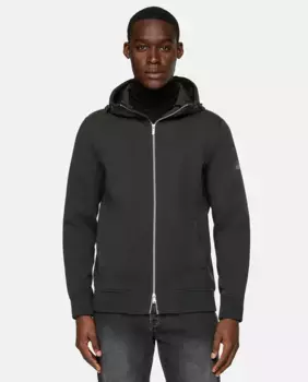 Черная мужская толстовка с двойным неопреновым капюшоном Boggi Milano, черный