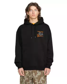 Черная мужская толстовка с капюшоном Volcom, черный
