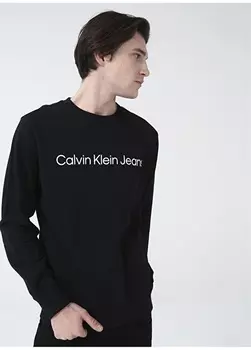 Черная мужская толстовка с круглым вырезом Calvin Klein Jeans