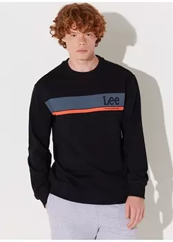 Черная мужская толстовка с круглым вырезом Lee