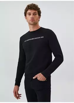 Черная мужская толстовка с круглым вырезом Lee Cooper
