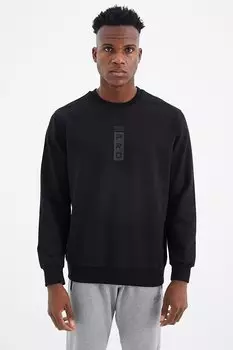 Черная мужская толстовка с круглым вырезом Leroy AIR JONES