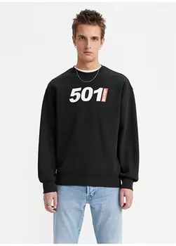 Черная мужская толстовка с круглым вырезом Levis