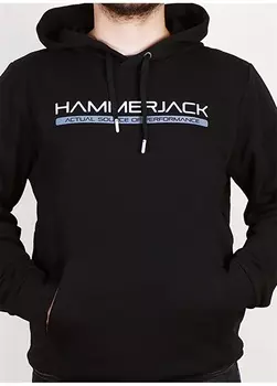 Черная мужская толстовка с U-образным вырезом Hammer Jack