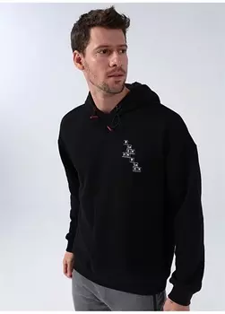 Черная мужская толстовка с воротником с капюшоном и принтом Black On Black