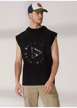 Черная мужская толстовка с воротником с капюшоном и принтом Limon