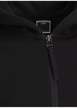 Черная мужская толстовка с воротником с капюшоном Jack & Jones