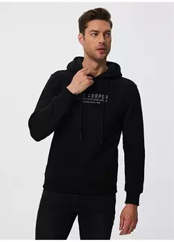 Черная мужская толстовка с воротником с капюшоном Lee Cooper