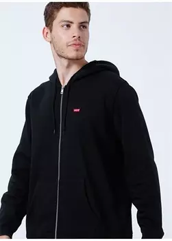 Черная мужская толстовка с воротником с капюшоном Levis