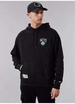 Черная мужская толстовка с воротником с капюшоном New Era