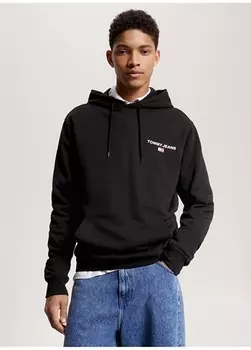 Черная мужская толстовка с воротником с капюшоном Tommy Jeans