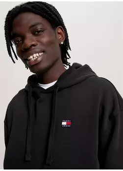 Черная мужская толстовка с воротником с капюшоном Tommy Jeans