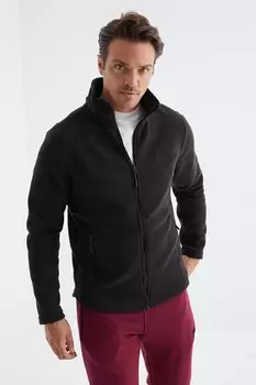 Черная мужская толстовка с воротником-стойкой на молнии, стандартная форма, Polar TOMMYLIFE