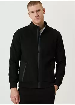 Черная мужская толстовка с высоким воротником Network