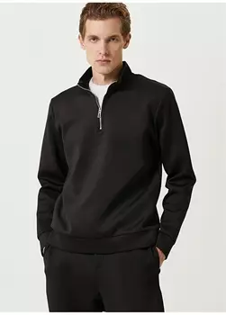 Черная мужская толстовка с высоким воротником Network