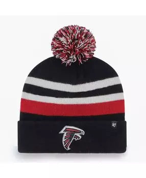 Черная мужская вязаная шапка Atlanta Falcons State Line с манжетами и помпоном '47 Brand