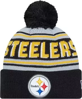 Черная мужская вязаная шапка New Era Pittsburgh Steelers