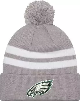 Черная мужская вязаная шапка в полоску New Era Philadelphia Eagles