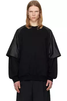 Черная нейлоновая двухслойная толстовка Juun.J