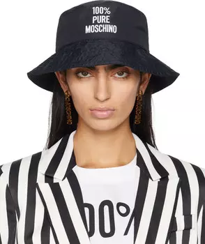 Черная нейлоновая панама '100% Pure Moschino' Moschino