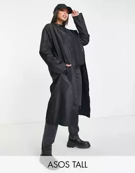 Черная непромокаемая парка ASOS DESIGN Tall