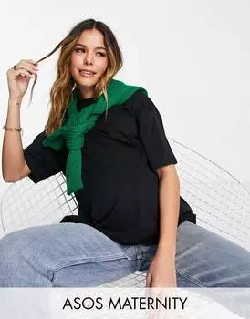 Черная объемная футболка ASOS DESIGN Maternity Ultimate Maternity