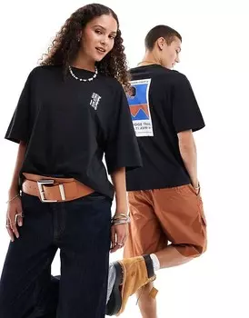 Черная объемная футболка с геопринтом Timberland, эксклюзивно для ASOS