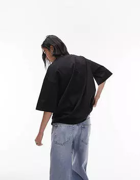 Черная объемная футболка Topshop