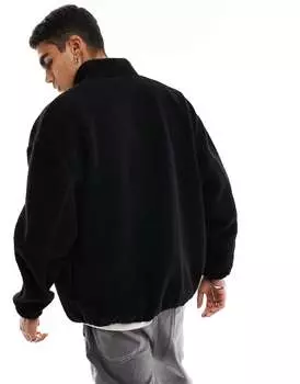 Черная объемная куртка на молнии ASOS