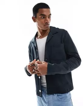 Черная объемная куртка на пуговицах ASOS DESIGN