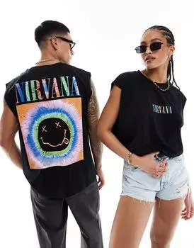 Черная объемная майка унисекс с изображением тай-дай ASOS DESIGN