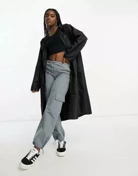 Черная объемная парка дождя ASOS DESIGN