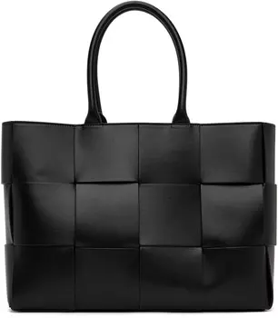 Черная объемная сумка Arco среднего размера Bottega Veneta, цвет Black/Silver